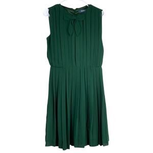 ModCloth Pleat-est Things Green Sleeveless Fit & Flare Mini-Dress